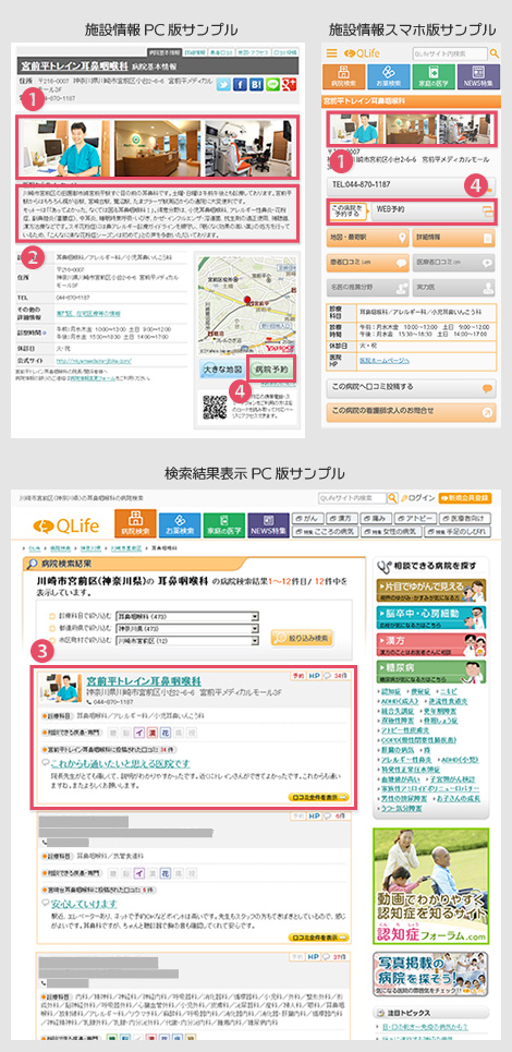 QLife病院検索掲載イメージ
